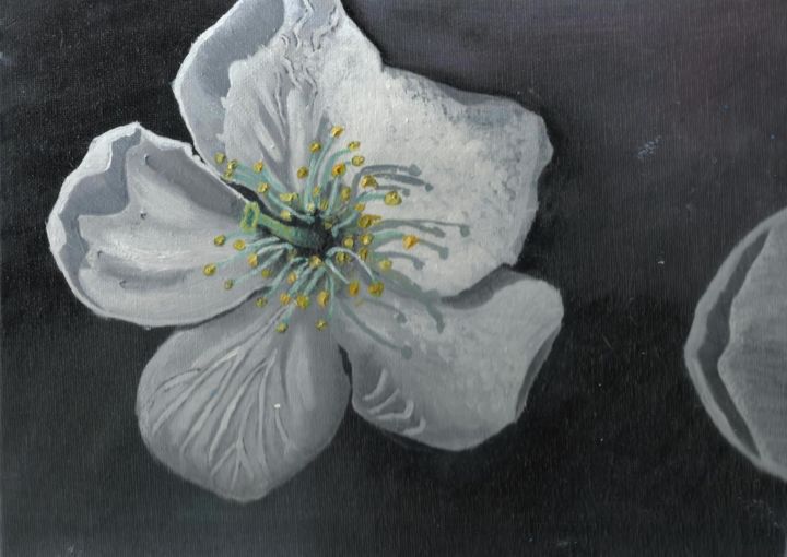 Pintura intitulada "Цветок" por Irina Borisova, Obras de arte originais, Óleo Montado em Cartão