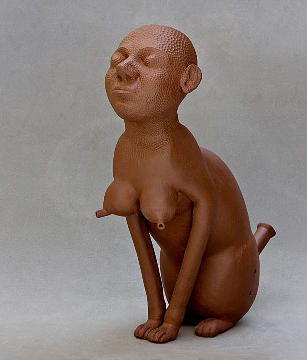 Escultura titulada "The sfinx" por Boris Katz, Obra de arte original, Terracota