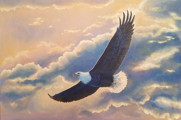 Картина под названием "Парящий орёл." - Elena Borisova (Елена Борисова), Подлинное произведение искусства, Масло