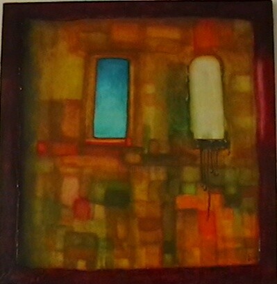 Peinture intitulée "the blind window" par Boryana Stambolieva, Œuvre d'art originale, Huile