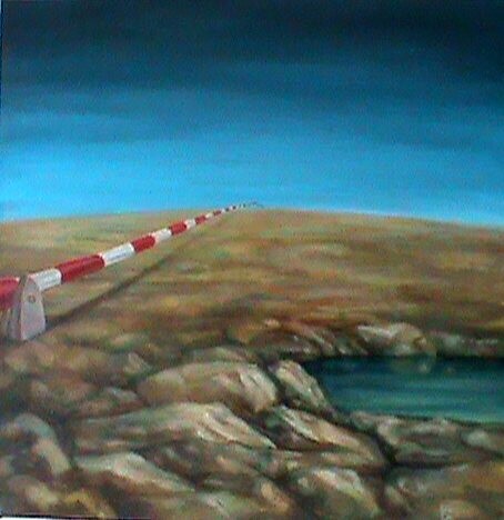 Peinture intitulée "the barrier" par Boryana Stambolieva, Œuvre d'art originale, Huile