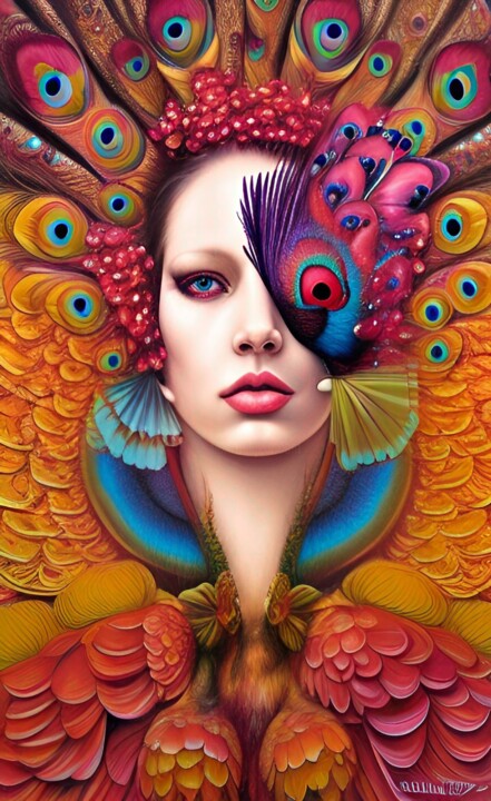 Arts numériques intitulée "Peacock eye" par Borys Gierlinski, Œuvre d'art originale, Travail numérique 2D
