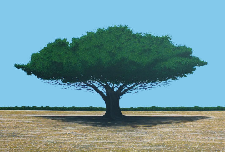 Pittura intitolato "Il grande albero" da Borzani, Opera d'arte originale