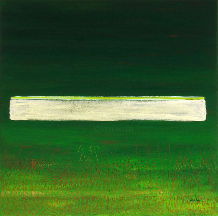 Painting titled "Grassland." by Leo Bos, Original Artwork, Acrylic Mounted on Wood Stretcher frame
