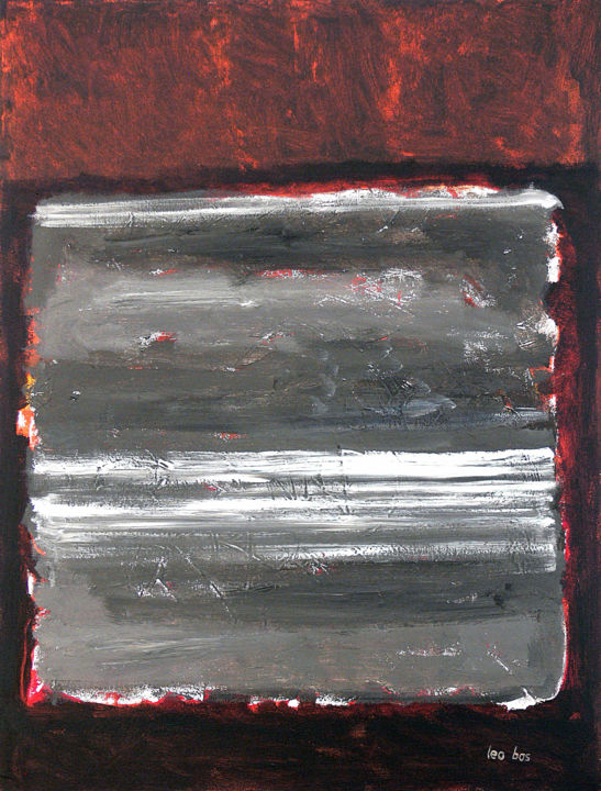 Painting titled "Landscape in winter…" by Leo Bos, Original Artwork, Acrylic Mounted on Wood Stretcher frame