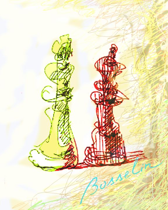 Digital Arts titled "chess two" by Bosselin, Original Artwork, 2D Digital Work