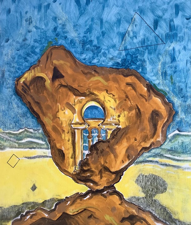 Malerei mit dem Titel "Doors" von Bossquito, Original-Kunstwerk, Öl