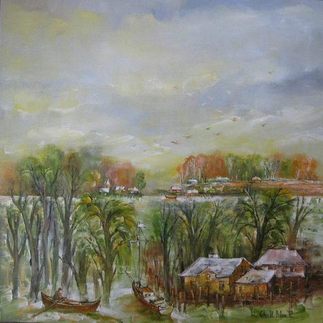 Peinture intitulée "''Sprigtime in Danu…" par Botan Gheo-Vlad, Œuvre d'art originale