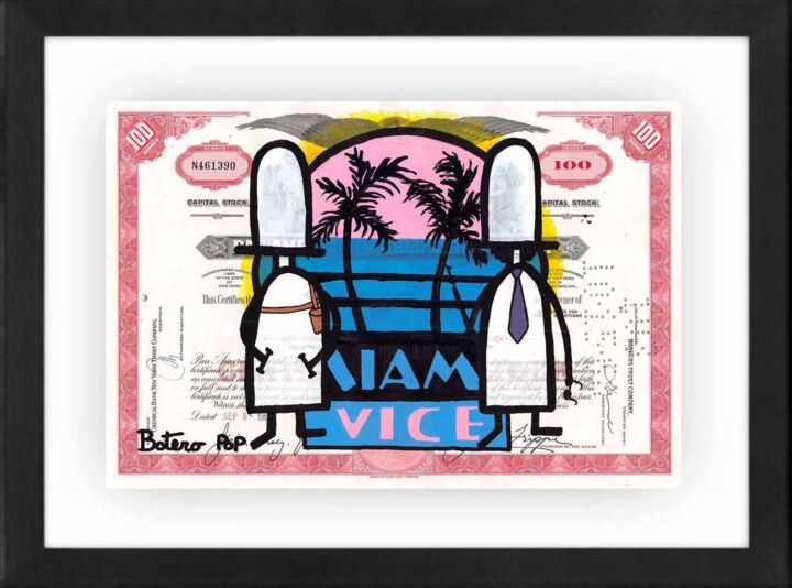 Painting titled "Miami Vice" by Botero Pop, Original Artwork, Acrylic