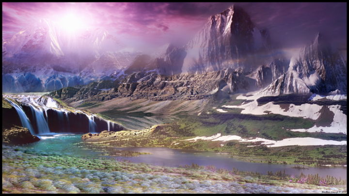Digital Arts titled "mountains-final.jpg" by Bossteck, Original Artwork