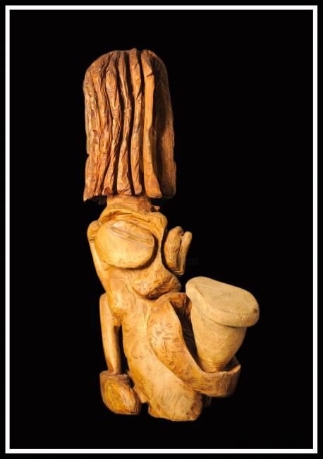 Скульптура под названием "Kiltirel" - Alex Boucaud, Подлинное произведение искусства, Дерево