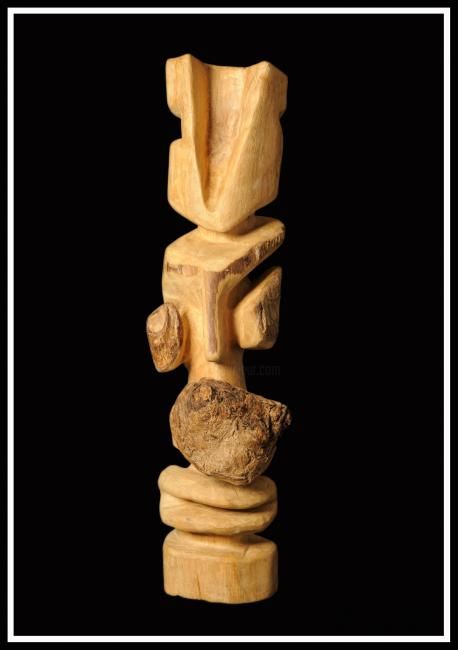 Sculpture titled "Patience" by Alex Boucaud, Original Artwork, Wood