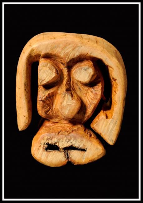 Sculpture titled "Vini" by Alex Boucaud, Original Artwork, Wood