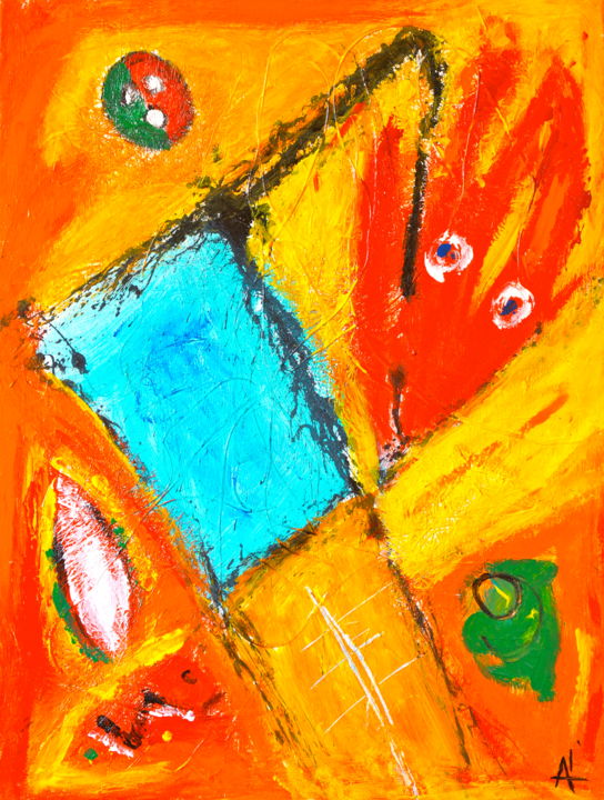 TINOLA - Painting, 46x61 cm ©2012 by Alex BOUCAUD -
Naive Art, Canvas, Abstract Art, paintings, sculpture, bois, totem, tronçonneuse, art contemporain, art brut, art primitif, Guadeloupe, galerie, gallery, Afrique
