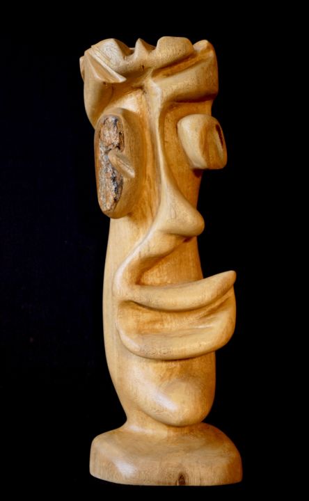 Skulptur mit dem Titel "LILOU / LILOU" von Alex Boucaud, Original-Kunstwerk, Holz