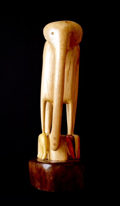 Sculpture intitulée "HATCHI / HATCHI" par Alex Boucaud, Œuvre d'art originale, Bois