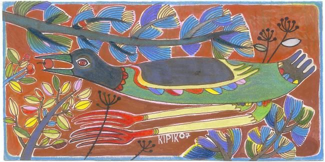 Painting titled "Turtle Dove" by Kipik, Original Artwork