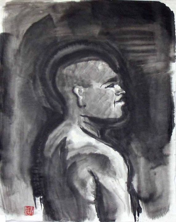 Painting titled "Man" by Kipik, Original Artwork