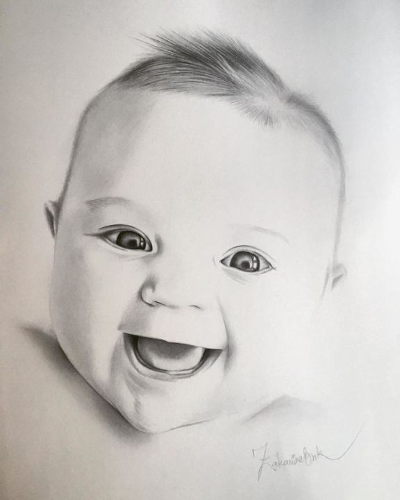 Portrait Bebe Jpg Drawing By Zakariae Bounqab Artmajeur