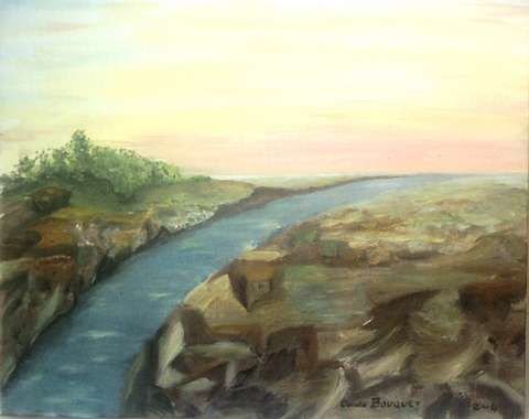 Painting titled "Rivière" by Claude Bouquet, Original Artwork