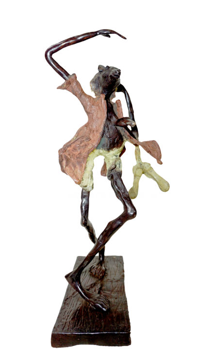 Sculpture titled "Le guetteur" by Boureima Ouedraogo, Original Artwork, Bronze