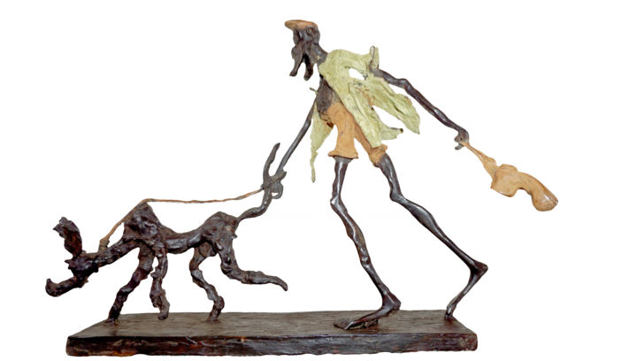 Sculpture titled "Les pisteurs" by Boureima Ouedraogo, Original Artwork, Metals