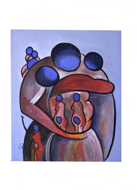 Painting titled "Amour" by Boussoussa, Original Artwork