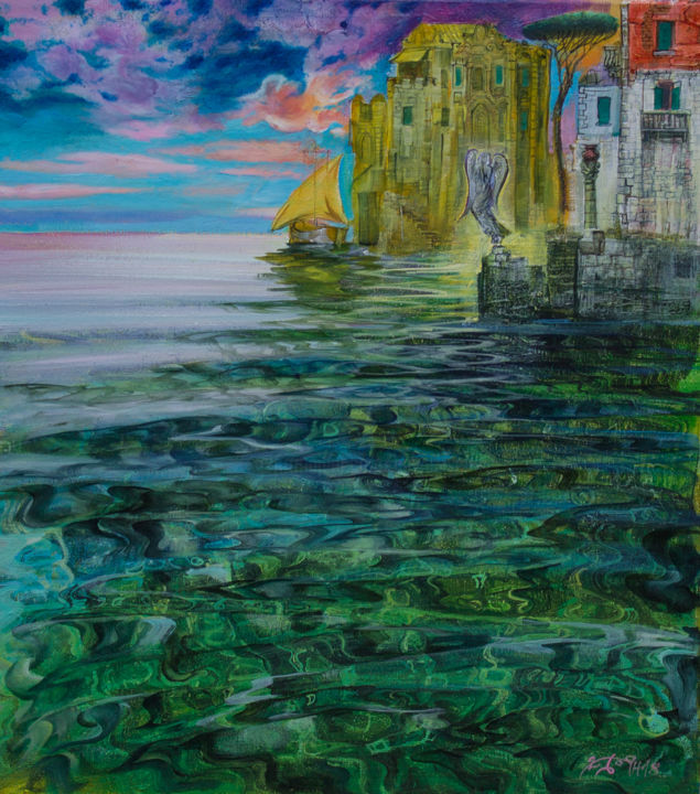 Pittura intitolato "Mediterranean dream" da Boyan Yanev, Opera d'arte originale, Olio