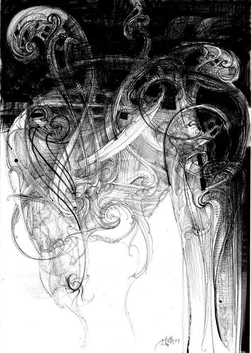 "Appassionato" başlıklı Resim Boyan Yanev tarafından, Orijinal sanat, Mürekkep