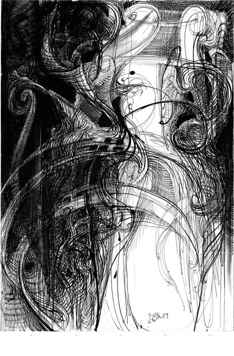 Drawing titled "Les Fleurs du mal (…" by Boyan Yanev, Original Artwork, Ink