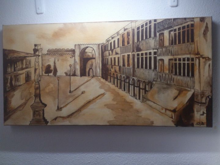 Malerei mit dem Titel "Plaza Santa Teresa" von Boyana Doncheva, Original-Kunstwerk, Öl