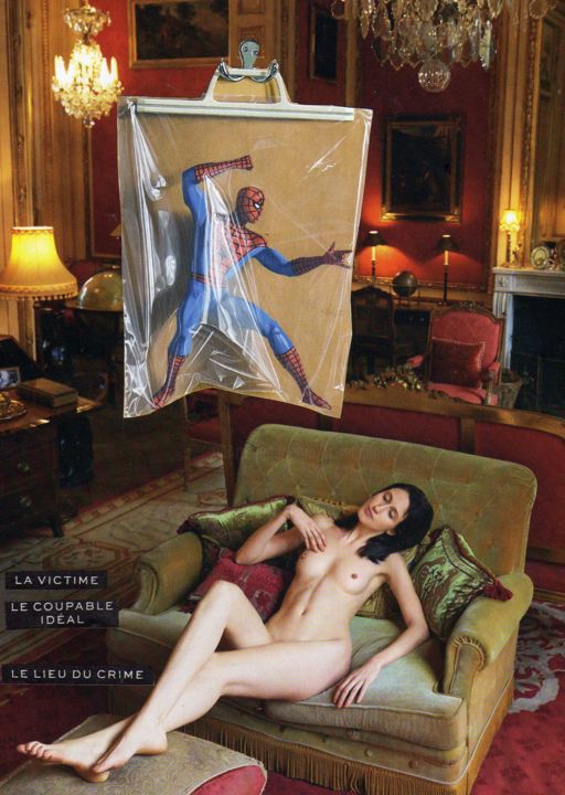 Κολάζ με τίτλο "Le lieu du crime -…" από Boyfred, Αυθεντικά έργα τέχνης, Κολάζ
