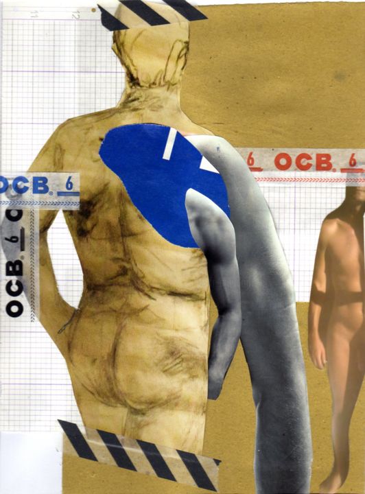 Collages titled "Les draps défaits -…" by Boyfred, Original Artwork, Collages