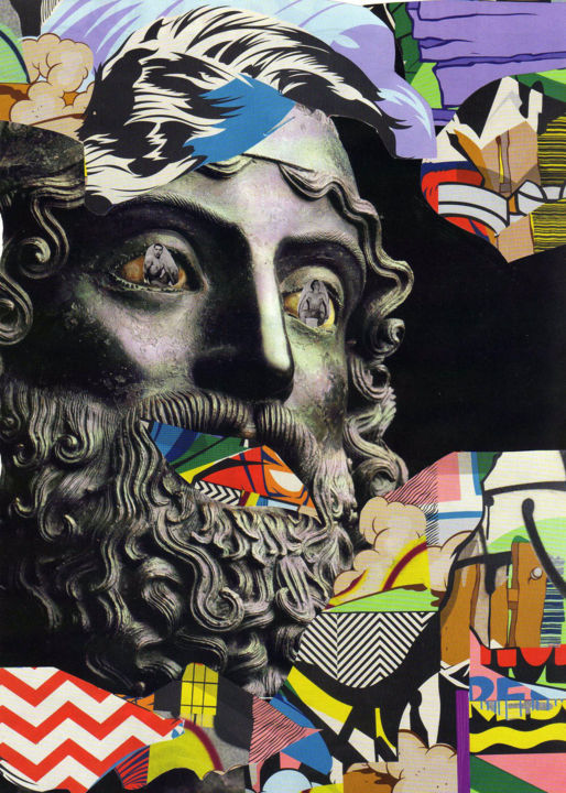 Collages titled "Le Guerrier de Riac…" by Boyfred, Original Artwork, Collages