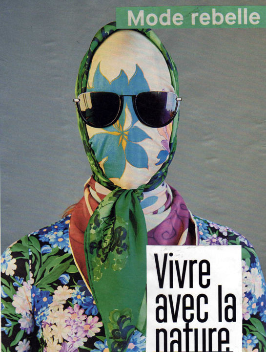 Collages titled "Vivre avec la nature" by Boyfred, Original Artwork, Collages