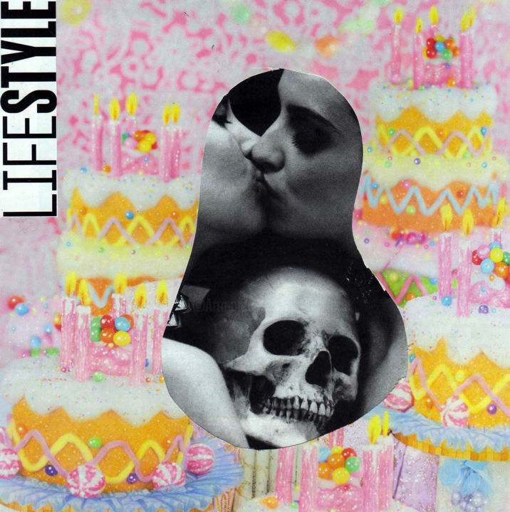 Collagen mit dem Titel "Lifestyle - Vanité 3" von Boyfred, Original-Kunstwerk, Collagen
