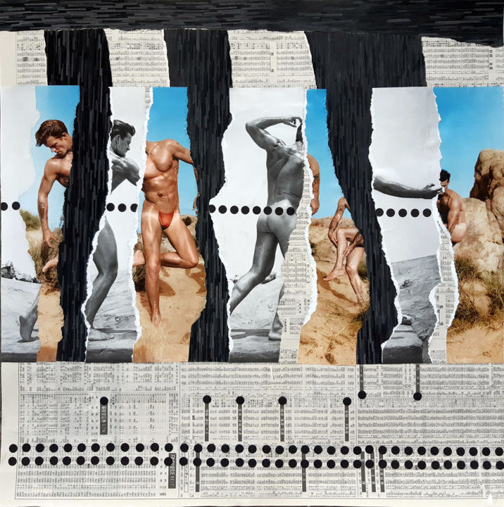 Collages titled "I-4 (La danse ou l'…" by Boyfred, Original Artwork, Collages