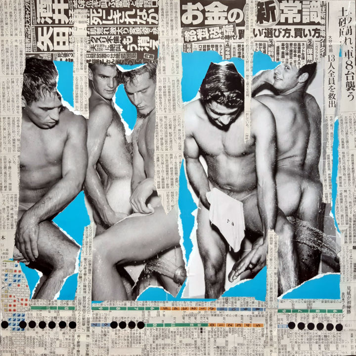 Collages titulada "I-7 (A l'eau !)" por Boyfred, Obra de arte original, Collages