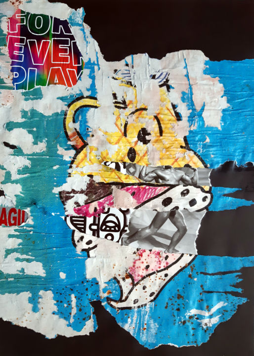 Colagens intitulada "II-4 (For Ever Play)" por Boyfred, Obras de arte originais, Colagens