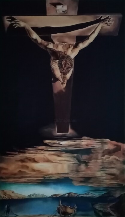Peinture intitulée "CHRIST DE SAINT JEA…" par Bozena  D G, Œuvre d'art originale, Huile