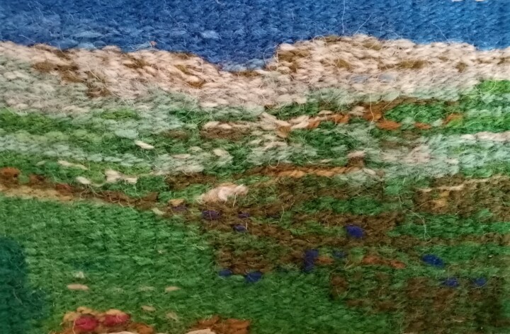 Art textile intitulée "MONTAGNE II" par Bozena  D G, Œuvre d'art originale, Tapisserie