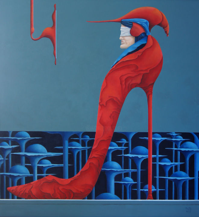 Painting titled "The Fool on the Heel" by Bogdan Pilatowicz, Original Artwork, Oil