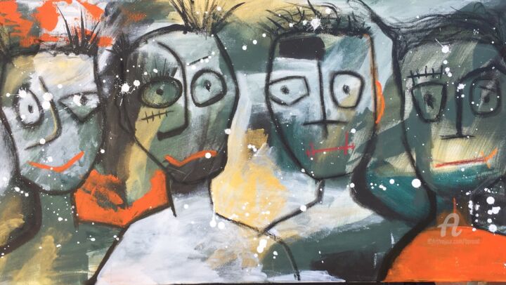 Painting titled "Paul, Stan, Smith e…" by Candice Boulanger (B Proud), Original Artwork, Acrylic