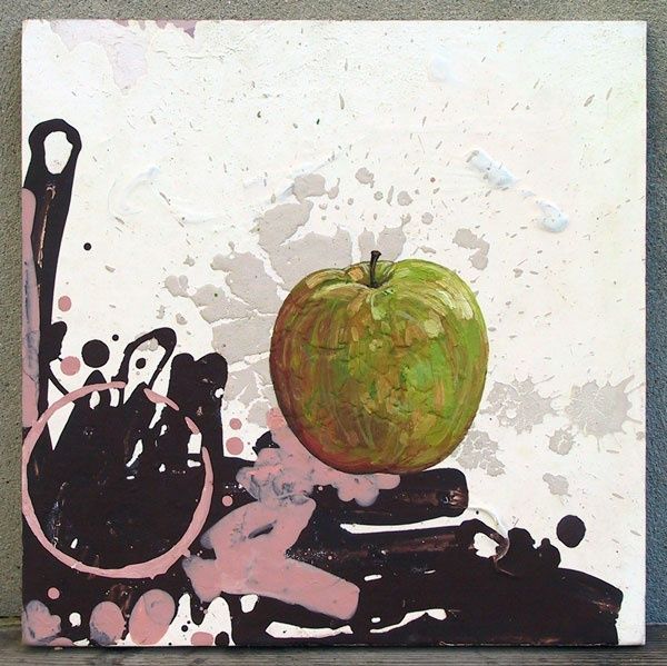 Malarstwo zatytułowany „Pomme au carré” autorstwa Richard Brachais, Oryginalna praca, Olej