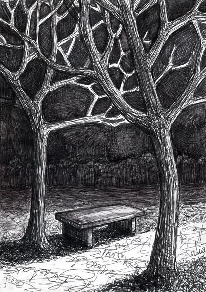 Drawing titled "D00-série-des-arbres" by Richard Brachais, Original Artwork, Other