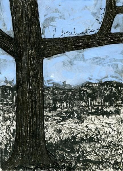Dibujo titulada "D60-série des arbres" por Richard Brachais, Obra de arte original, Otro