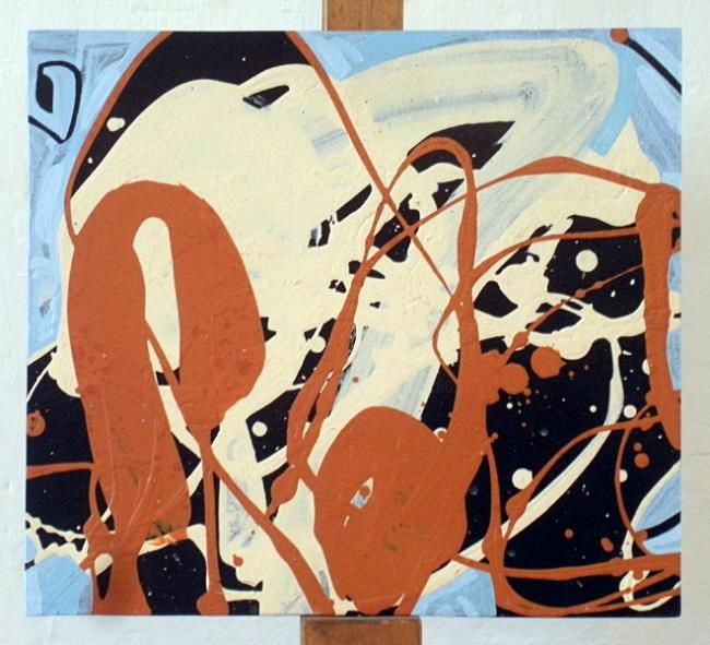 Картина под названием "371-PA-abstraction-…" - Richard Brachais, Подлинное произведение искусства, Масло
