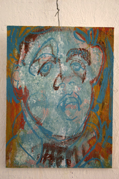 Peinture intitulée "790-2-des-visages-d…" par Richard Brachais, Œuvre d'art originale, Autre