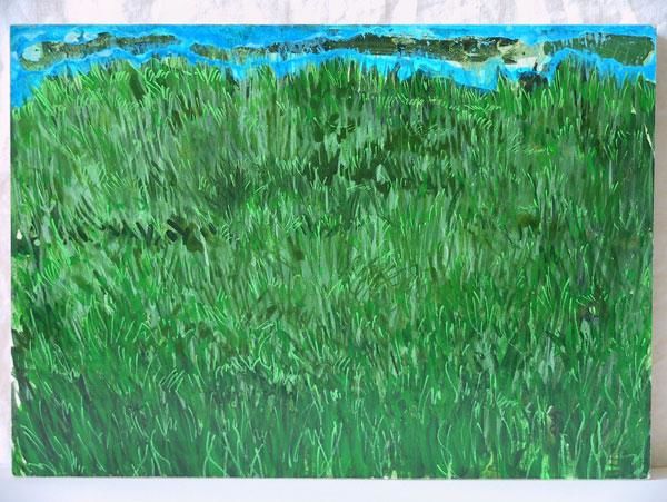 Pintura titulada "herbage-4/7" por Richard Brachais, Obra de arte original, Oleo
