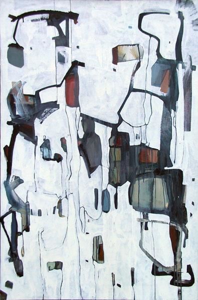 Painting titled "abstraction / retou…" by Richard Brachais, Original Artwork, Oil